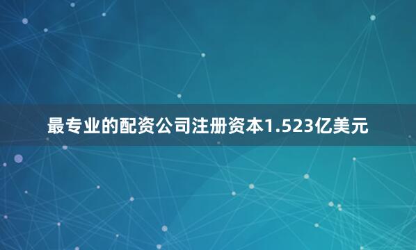 最专业的配资公司注册资本1.523亿美元